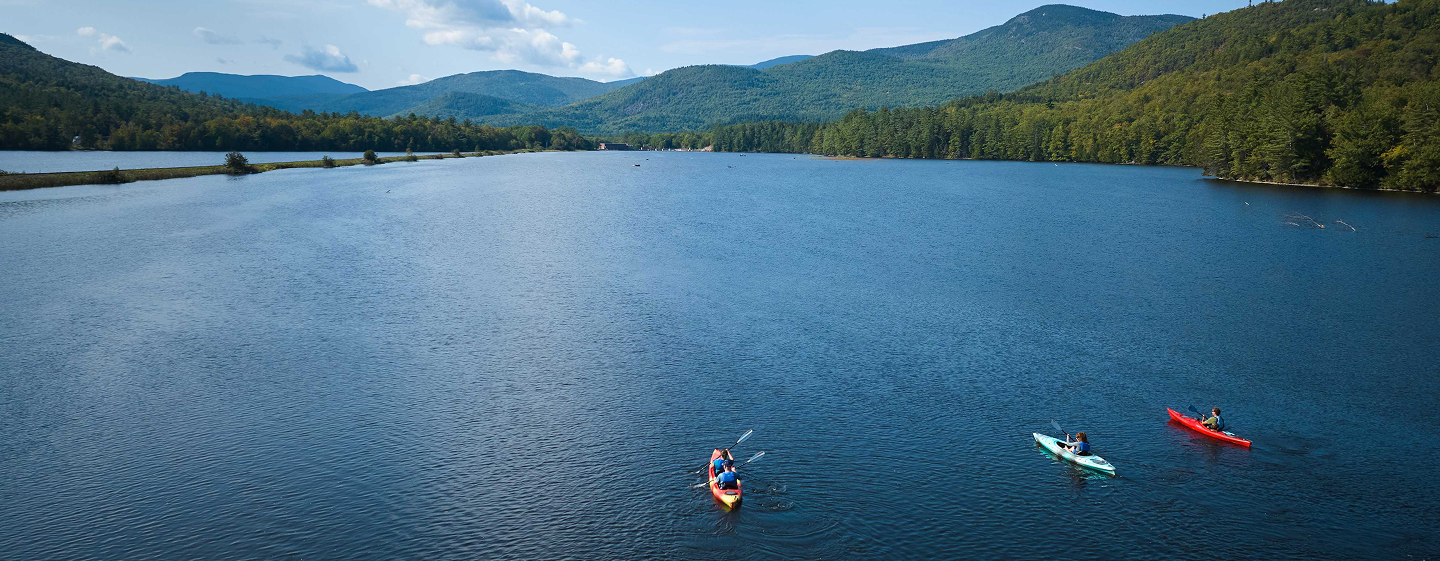 Kayaking on lake