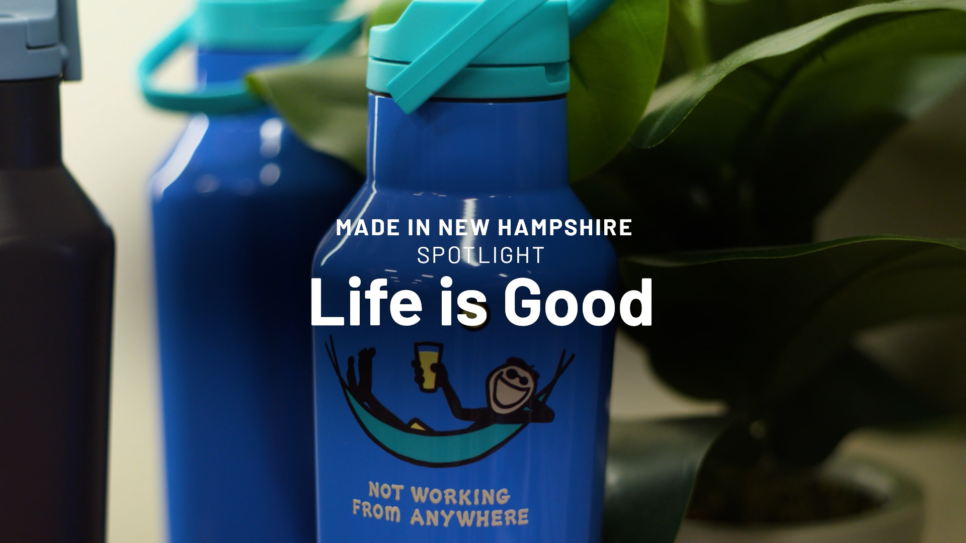 Life is good logo on a bottle