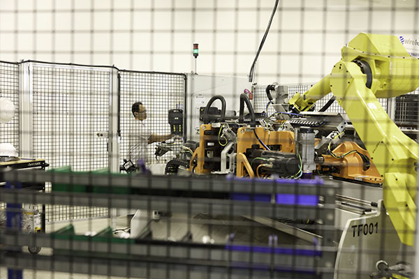 a mechanical factory with equipment