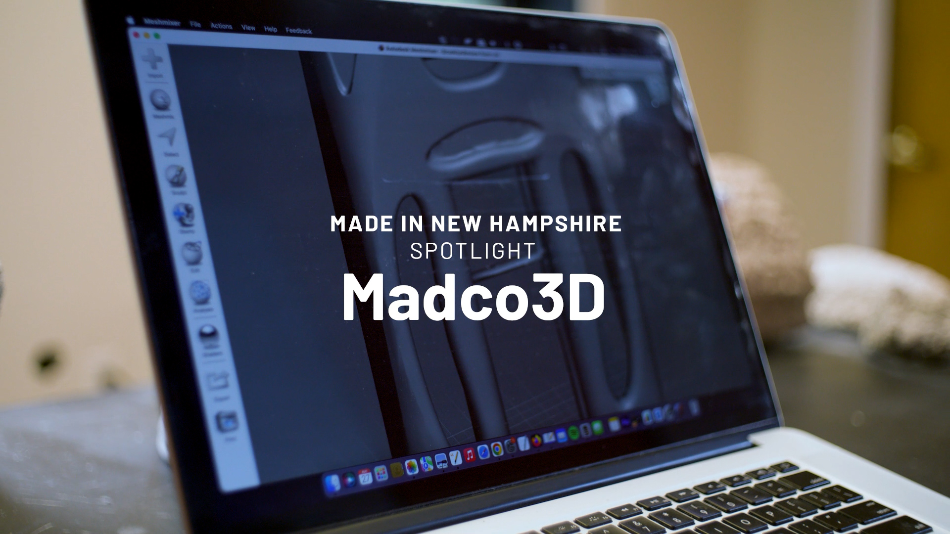 Laptop with Made in New Hampshire spotlight Madco3D