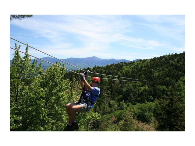 The year-round Bretton Woods Canopy Tour includes 10 ziplines, 2 sky bridges and 3 rappels