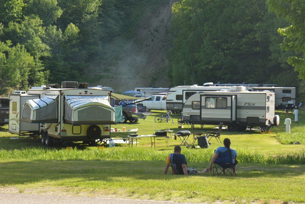 Choose from wooded or field sites at Gunstock Campground