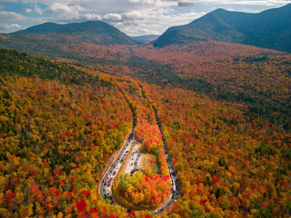 Kancamagus highway in the fall