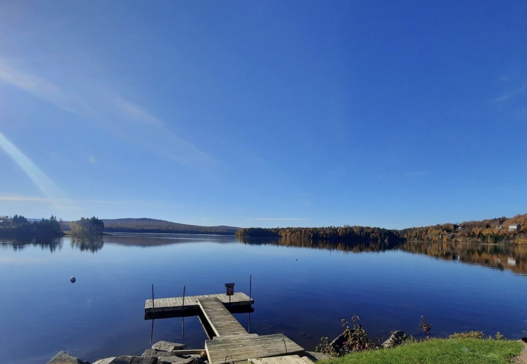 View of one of our docks on 1st Connecticut lake from cabin Lakeview#5