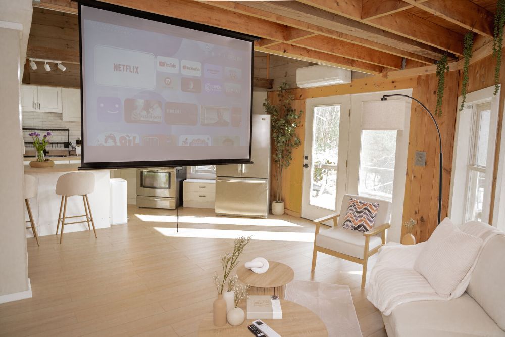 Cozy movie nights on the big screen