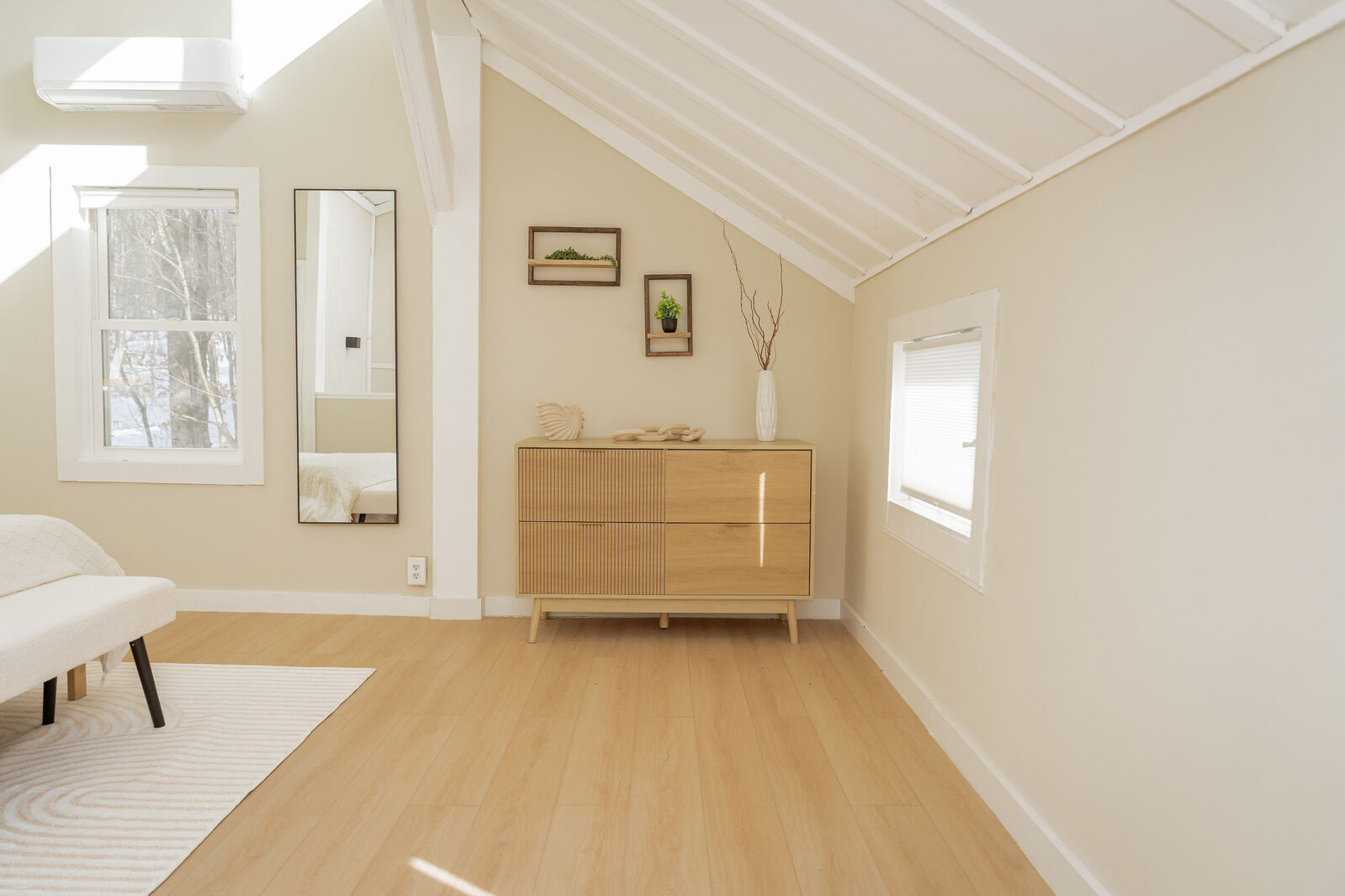 Minimalist design meets peaceful woodland surroundings