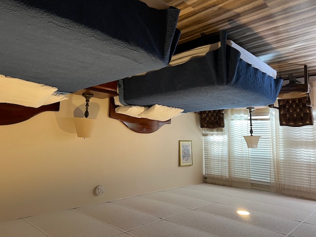 motel room with 2 queen beds