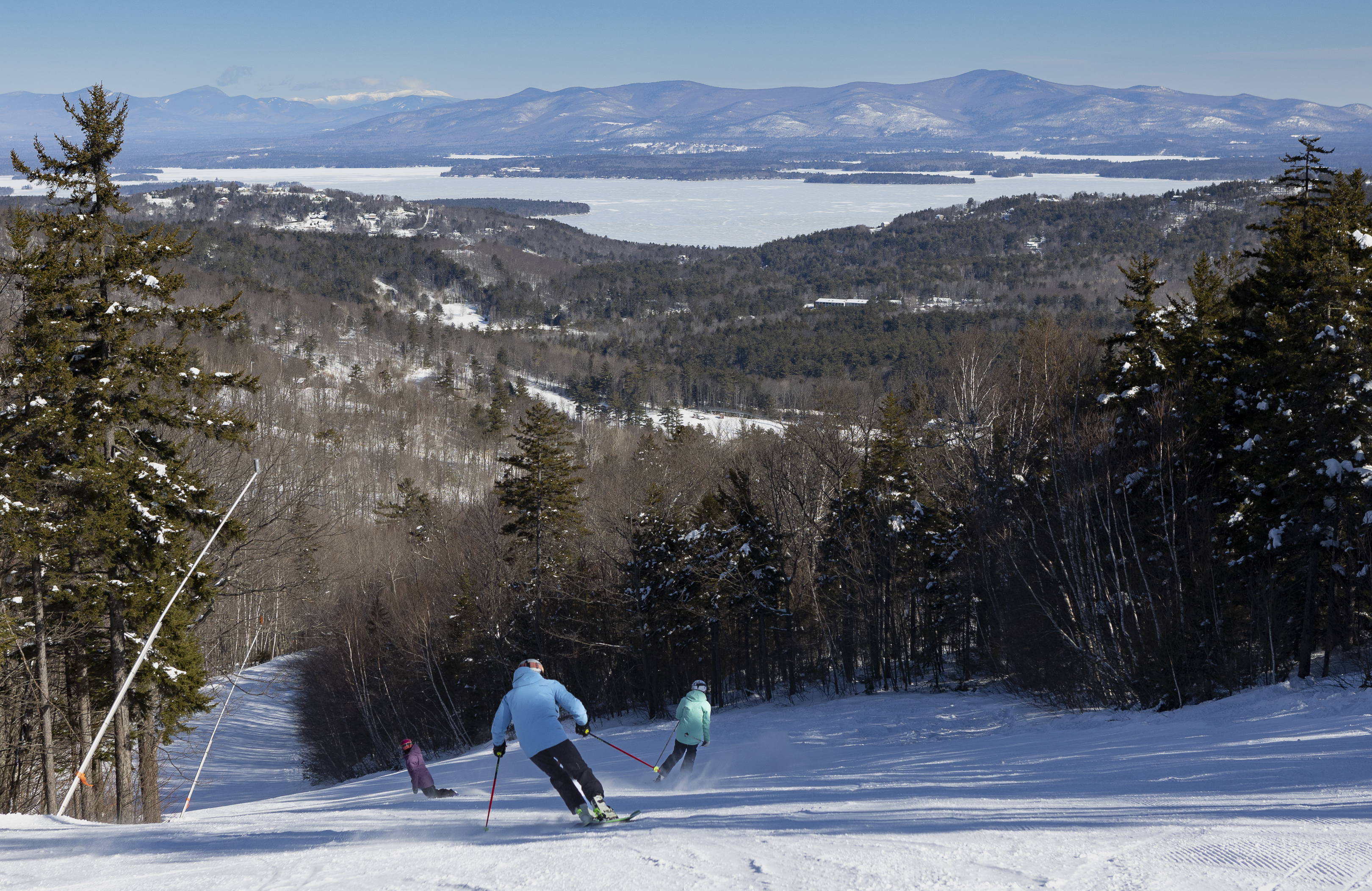 Skiing and riding on 40 trails with some of the State's best views.