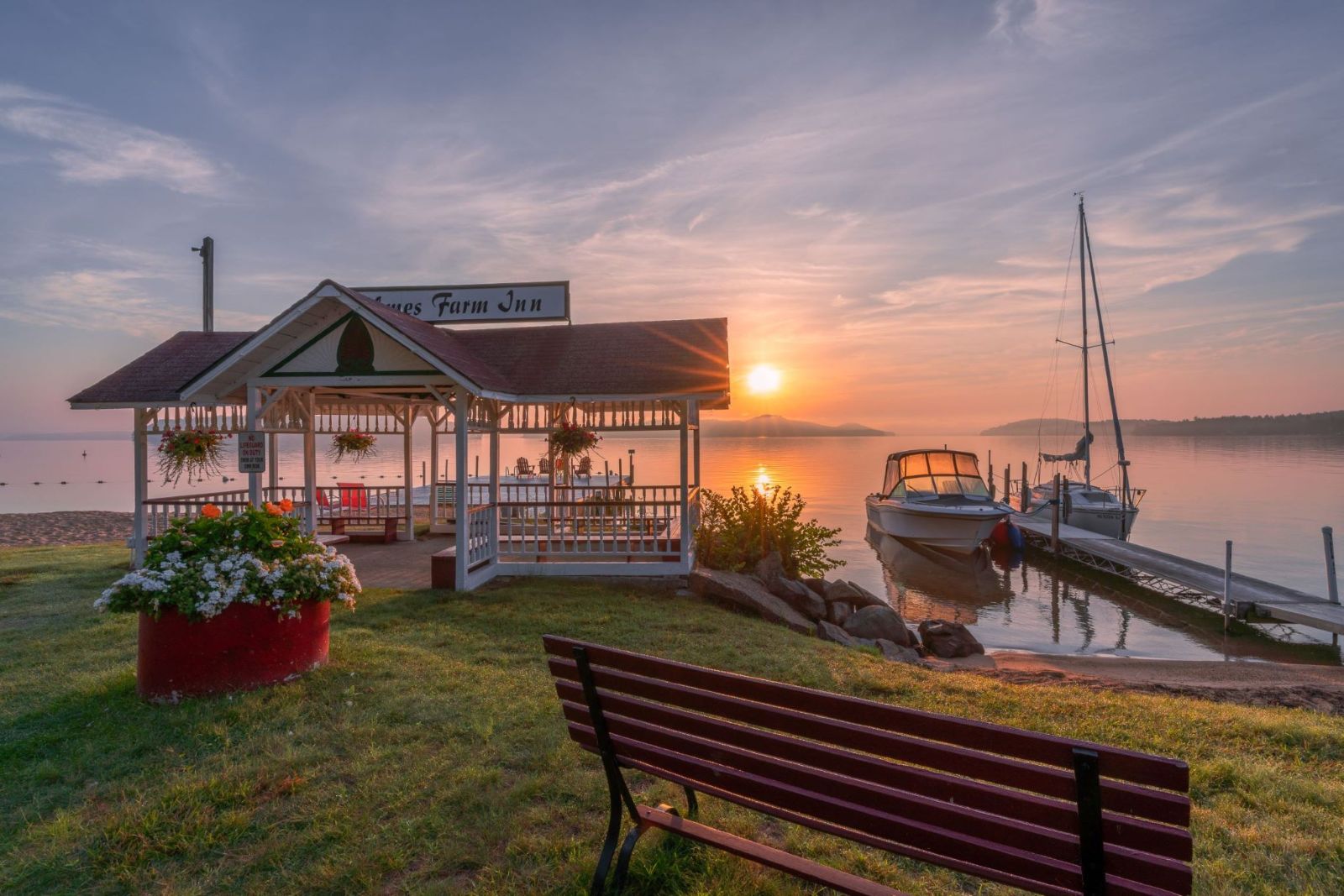 Gazebo at Main dock Sunrise