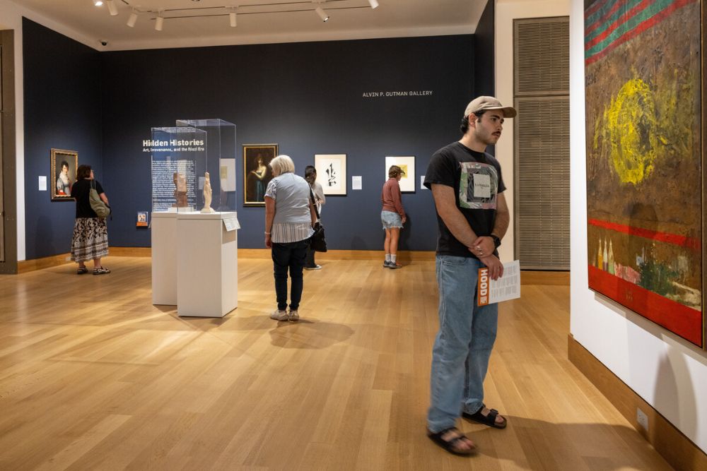 Exploring the galleries. Photo by Rob Strong.